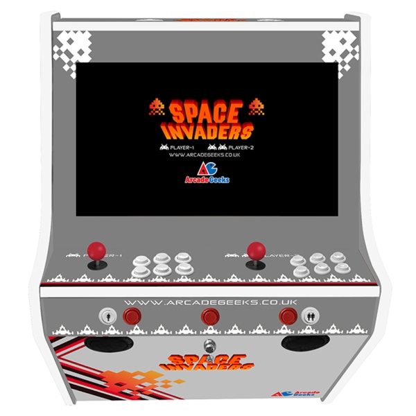 Wall Mounted 2 Player Arcade Machine - Space Invaders Pixels Theme